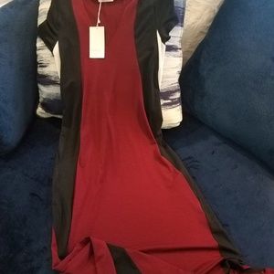 black/red maxi dress